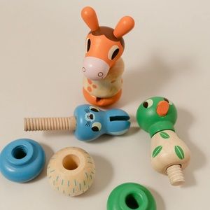 Djeco - Rondanimo Wooden Screw Animals Toys